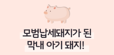 (7월) ✍ 모범납세돼지가 된 막내 아기 돼지! _최승훈 기자