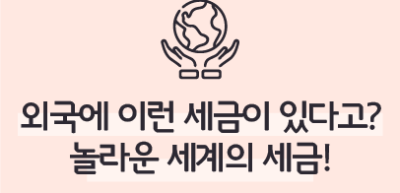 (8월) ✍ 🎨 외국에 이런 세금이 있다고? 놀라운 세계의 세금! _신예준 기자