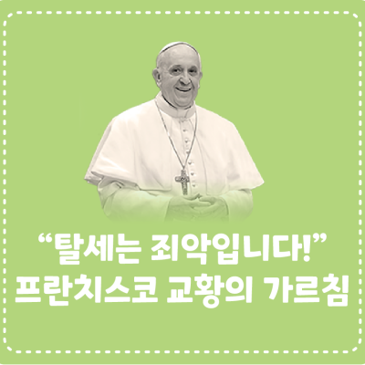 “탈세는 죄악입니다!”  프란치스코 교황의 가르침